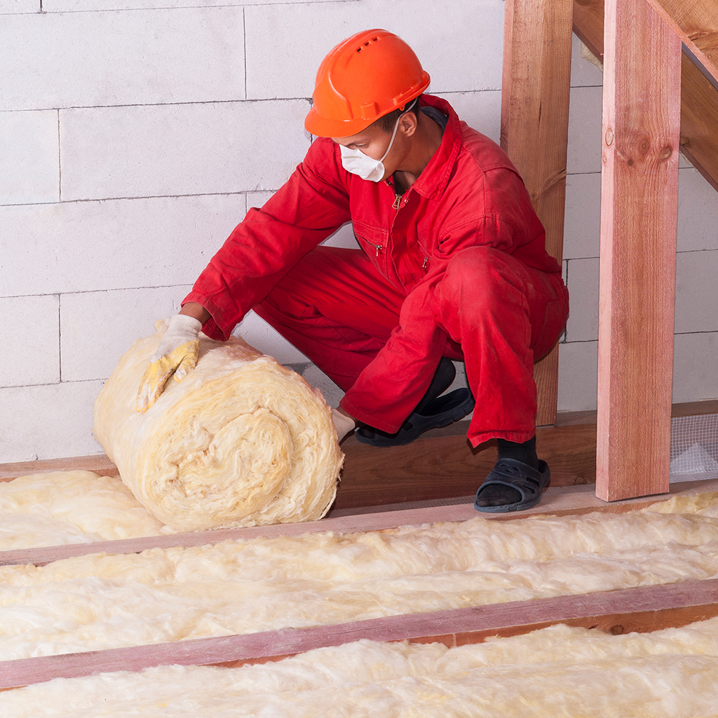 RockWool being applied